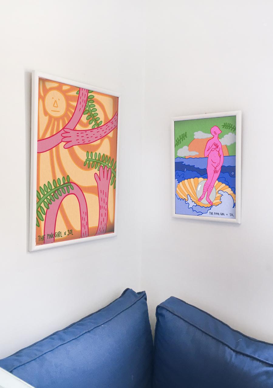 Sun-hugged framed digital painting (Limited edition)