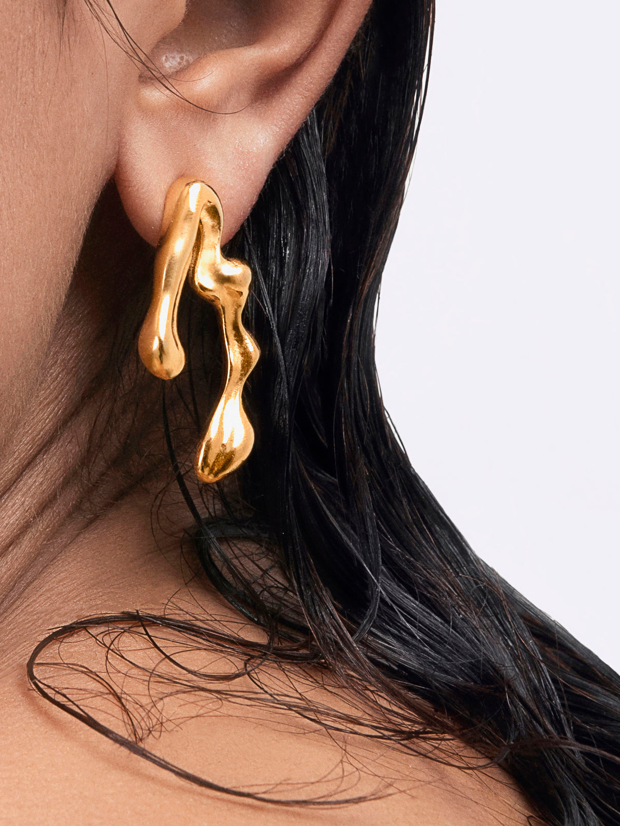 Drip asymmetrical earrings