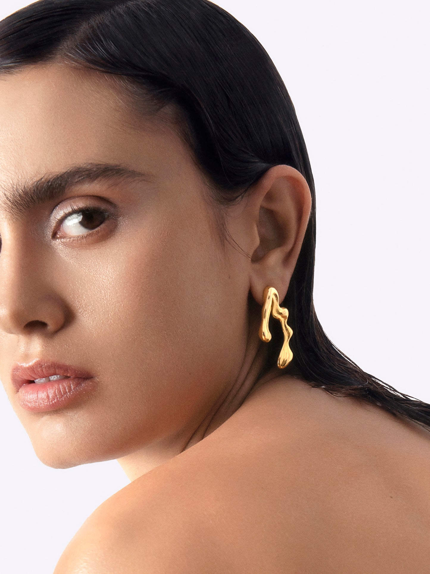 Drip asymmetrical earrings