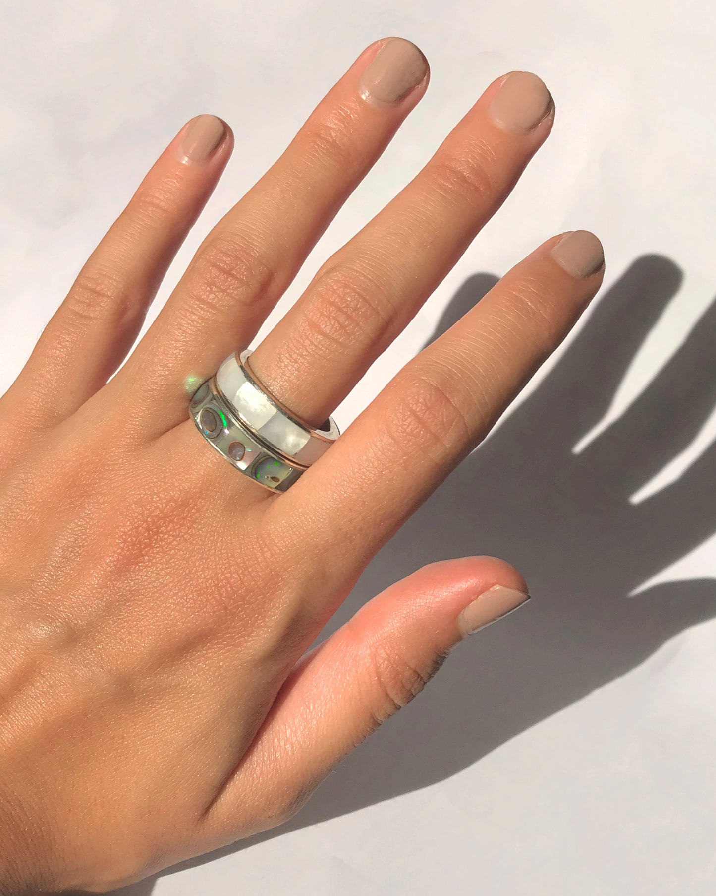 Luna mother of pearl ring